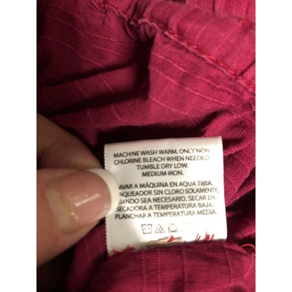 Faded Glory Peasant Top Womens Size XL 16-18 Cranberry Cotton Boho Lightweight - Picture 8 of 8